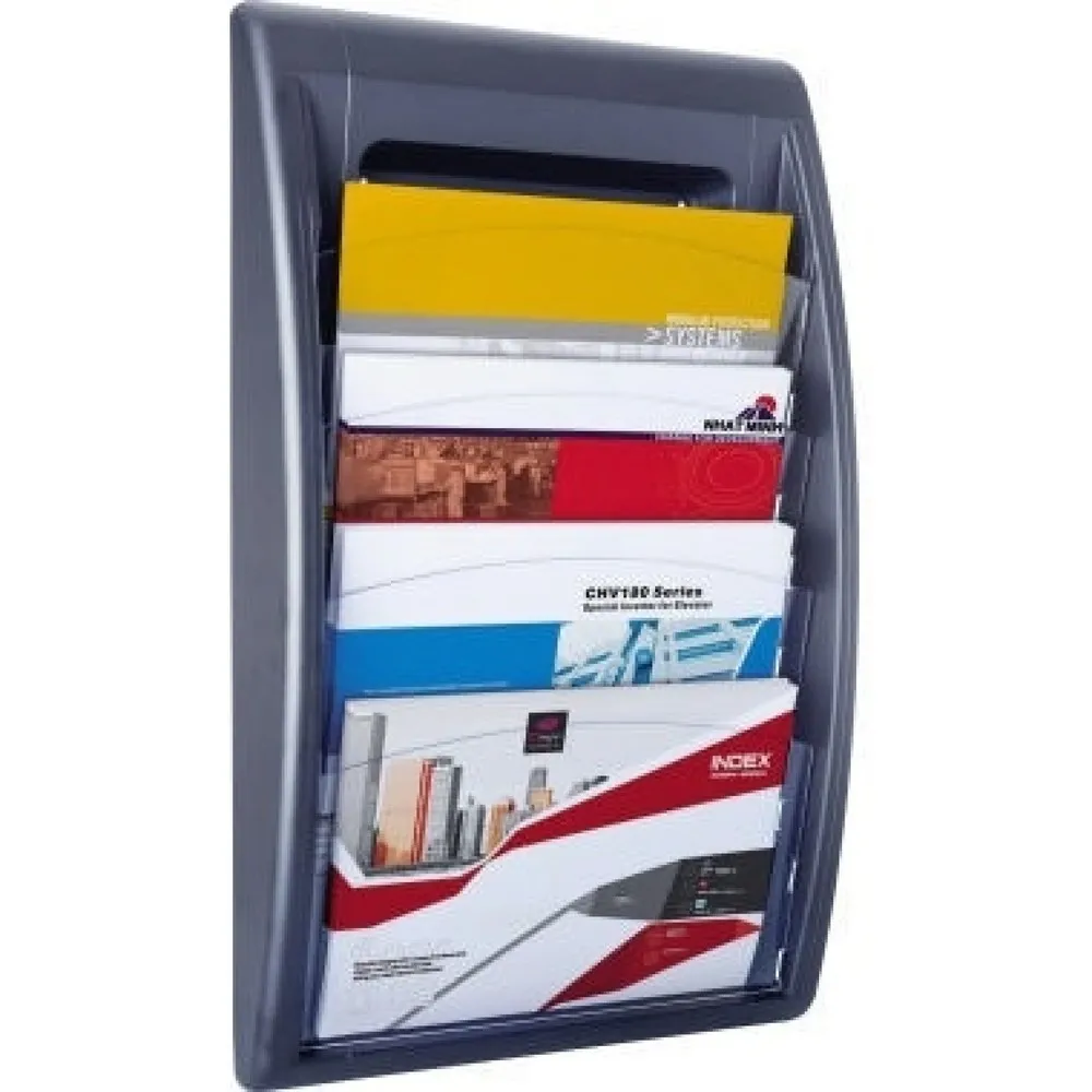 Paperflow Prospekthalter 4060.11 DIN A4 quer 4Fächer anthrazit