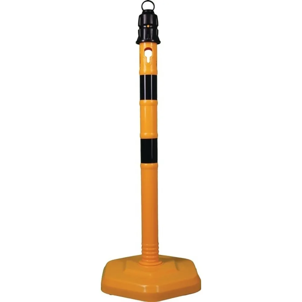 Sperrpfosten, zum Aufstellen, Polypropylen gelb/schwarz Ø 63 mm, mit Öse