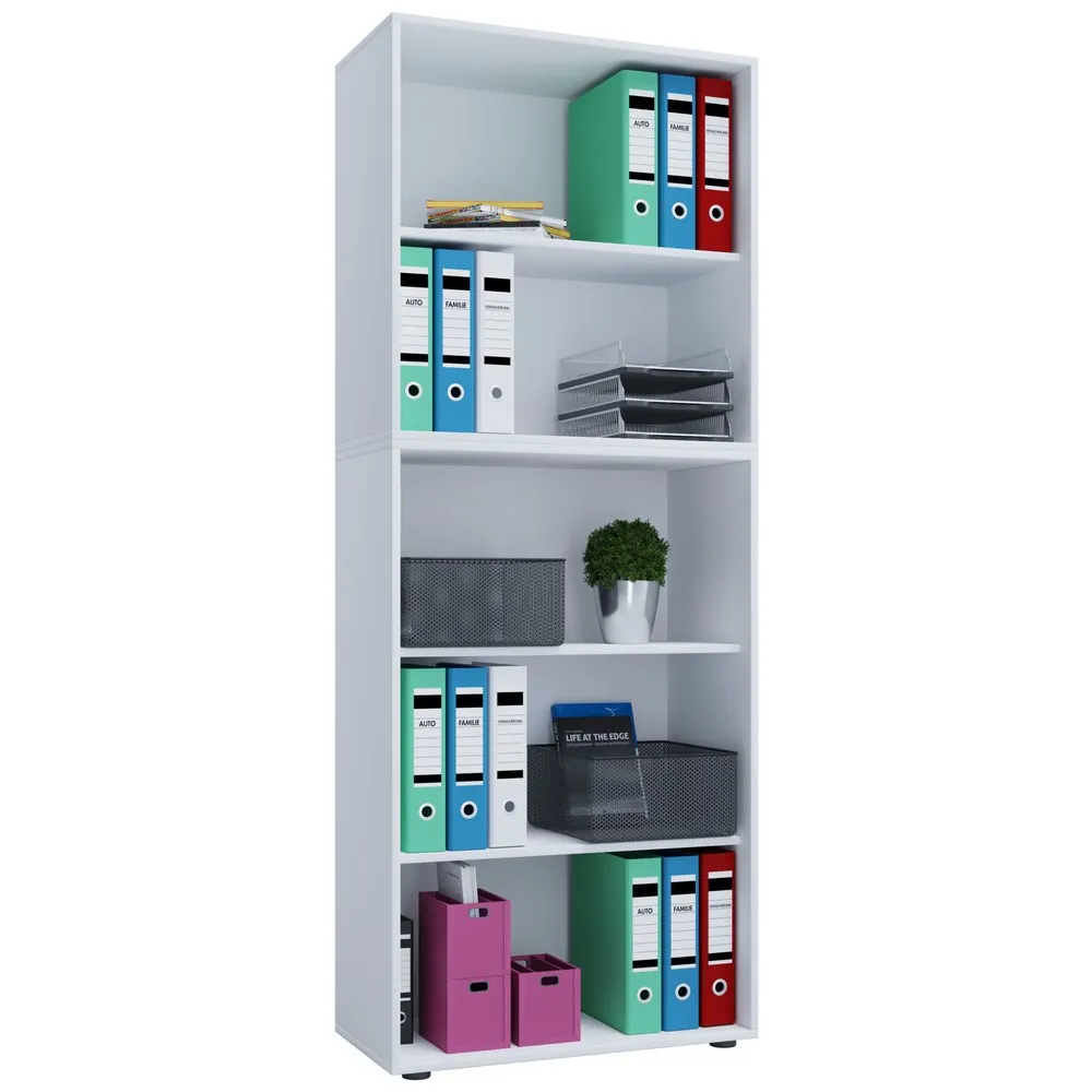 VCM Büroregal Lona, 5 Fächer, HxBxT 1.780 x 700 x 400 mm, weiß