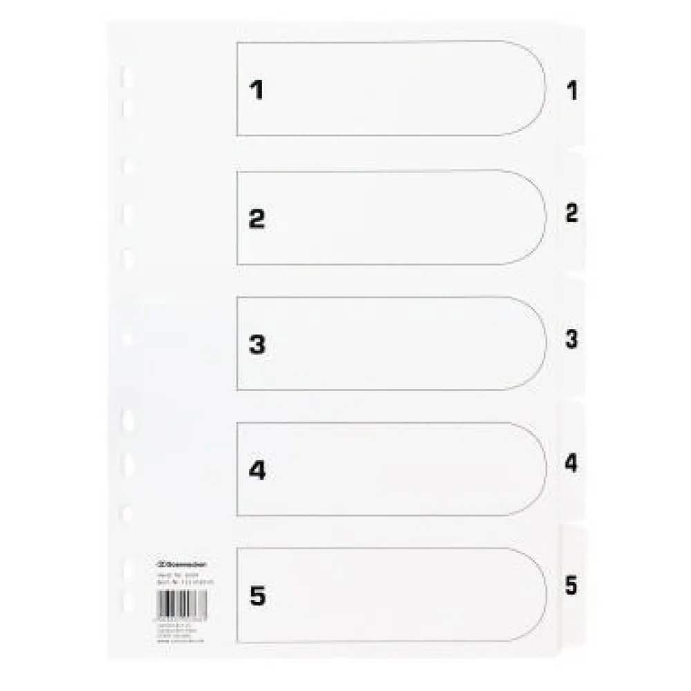 Soennecken Register Mylar 1604 1-5 weiß